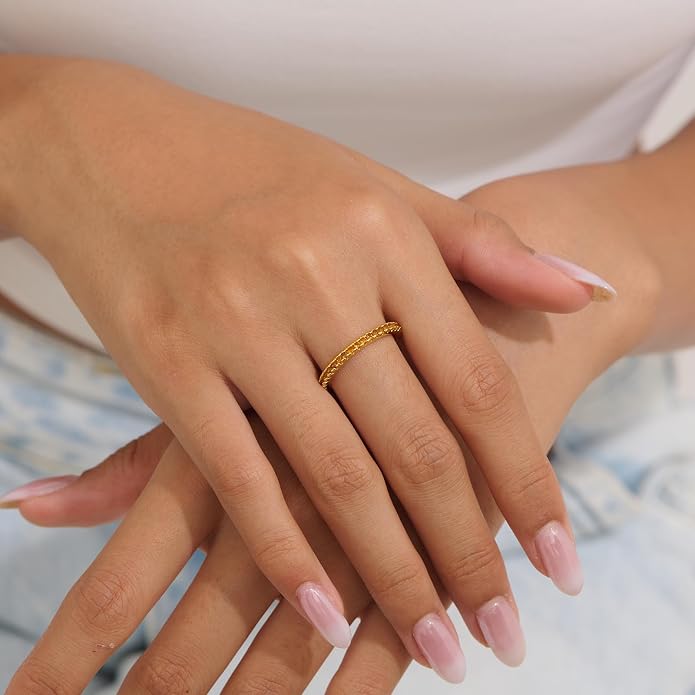 Birthstone Rings For Women, Silver Stackable Cubic Zirconia Stainless Steel Birth Stone Ring To My Daughter/Mom Birthday Unique Gifts Jewelry