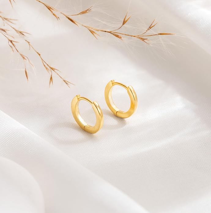 MOODEAR 925 Sterling Silver Hoop Earrings - Small Huggie Earrings for Women, Hypoallergenic Trendy Cartilage Silver Earrings, Lightweight Jewelry Gifts