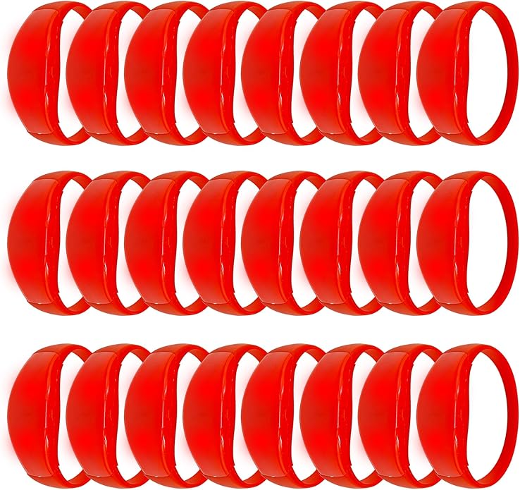 24 Pcs Sound Activated LED Glow Bracelets Light Up Bracelets for Adults Glow in the Dark Bracelets Neon Supplies for Concert
