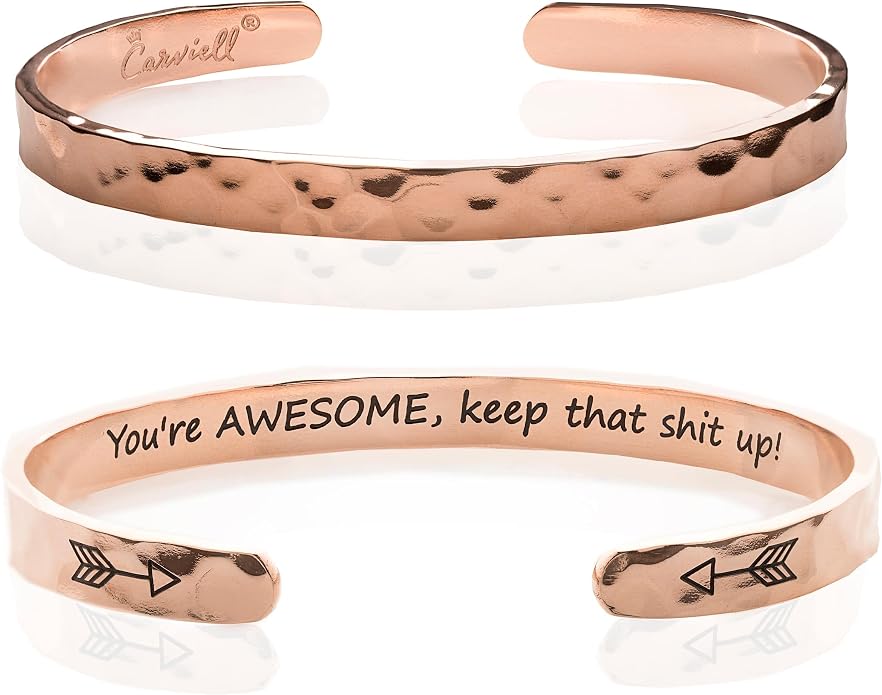 Carviell Bracelet - Gifts for Women – Inspirational, Friendship, Love, Mom, Daughter, Sister, Christian, Graduation, Memorial & Wedding Gifts – 100+ Phrases – Stainless Steel, Gift-Ready