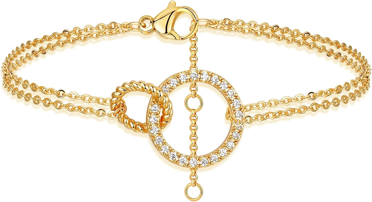 LOYATA Gold Bracelet Gold 14K Gold Filled Dainty Chain Simple Jewelry Gift for Women