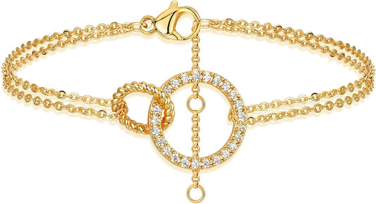 LOYATA Gold Bracelet Gold 14K Gold Filled Dainty Chain Simple Jewelry Gift for Women