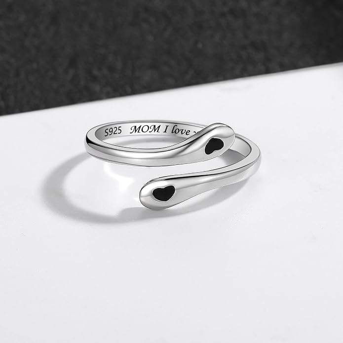 ZOEXUE 925 Sterling Silver Inspirational Jewelry Rings Adjustable Ring Personality Encouragement Gift for Teens Women