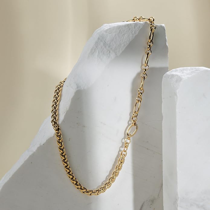 Necklace Chain | Waterproof 18K Real Gold Plated | Silver Necklace | Non Tarnish, PVD Coated | Chunky Necklace | Chunky Jewelry | Fashion Accessories