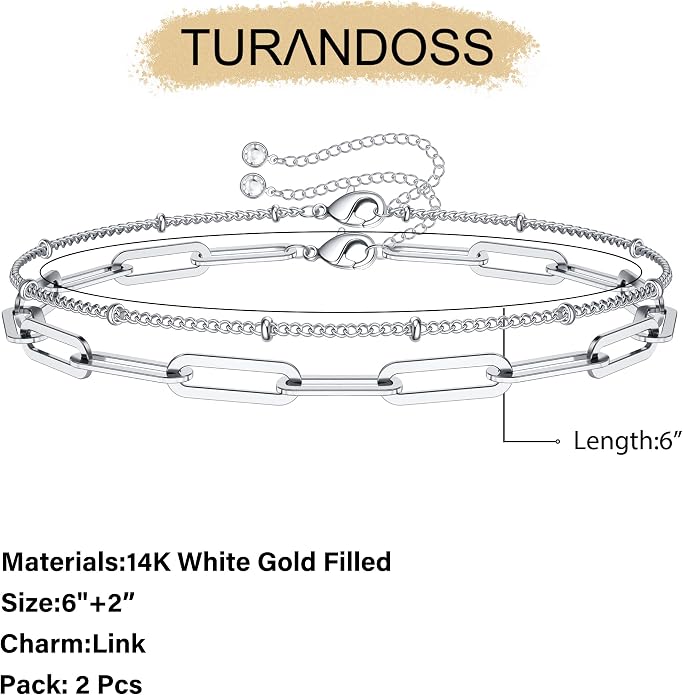 Dainty Gold Bracelets for Women, 14K Gold Plated Adjustable Layered Beads Bracelet Cute Evil Eye Oval Chain Pearl Bar Turtle Gold Bracelets for Women Jewelry