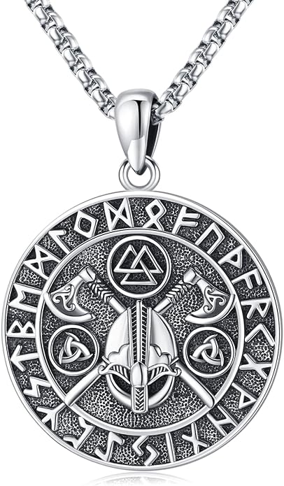 Eusense Viking Jewelry for Men Women Sterling Silver 925 Mjolnir Thors Hammer Pendant Celtic Cross Necklace Wolf Odin Raven Freya Goddess Norse Pagan Compass Vegvisir Yggdrasil Nordic Viking Necklaces Gifts