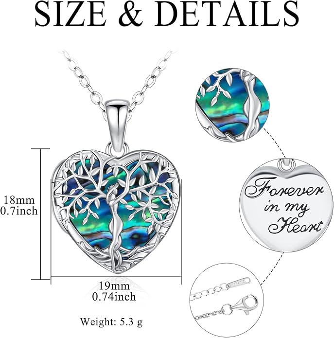 Odinstone Tree of Life Necklace, Sterling Silver Pendant for Women Family Tree Necklaces Jewelry for Mom/Wife/Grandma(With Fine Gift Box)