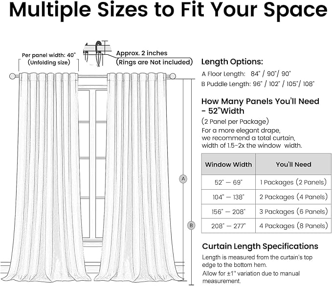 Topfinel Natural Blackout Curtains 105 Inch Long 2 Panels Set, Complete Room Darkening Window Curtains Heavy Thermal Insulated Linen Drapery Panels with Rod Pocket & Back Tabs Natural 52" W*105" L