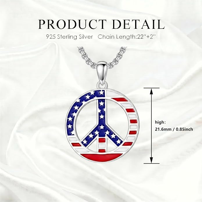 S925 Sterling Silver Poseidon Trident/Peace Sign/Coexist Peace Symbol/Pirate/Arrowhead/Flower of Life/Thor's Hammer Jewelry Necklace Gifts for Women Men