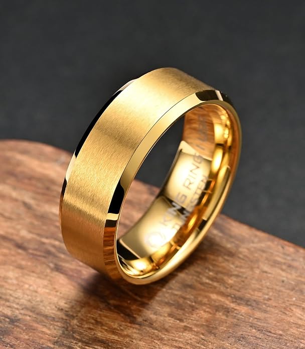 King Ring Tungsten 4/6/8/10mm Rings – Super Polished Matt Finish Tungsten Rings – Designed in USA