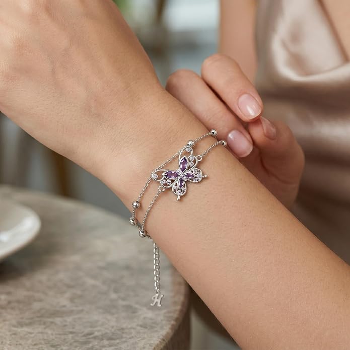 Ankle/Bracelet for Women Sterling Silver Sea Turtle/Butterfly/Mustard Seed/Sister/Sunflower/Elephant Gifts for Birthday Summer Beach Jewelry for Mom Wife Daughter Friend