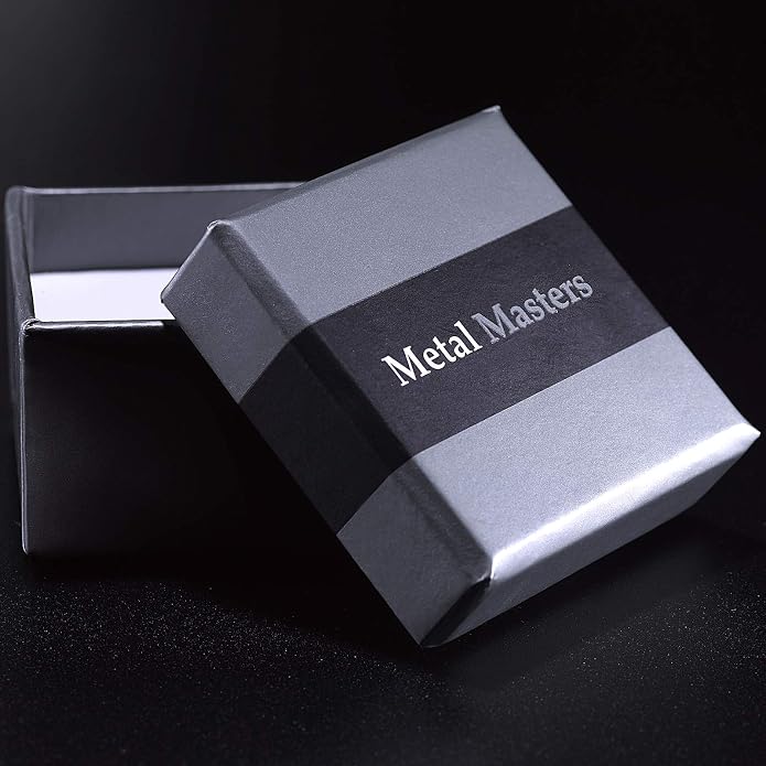 Metal Masters Men's Bold Titanium Pinky Ring Bands with Resin Inlay, Brushed Finish Comfort Fit 10mm Wide