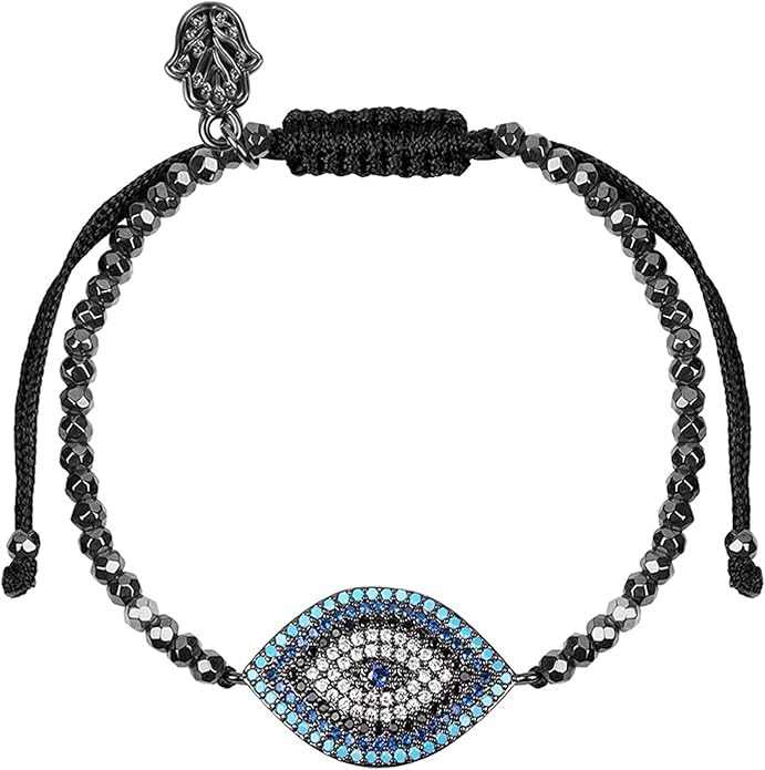 KARMA AND LUCK - Walk with Integrity - Women's Genuine Hematite Stones Gold Tone 5.5" to 7.5" Bracelet with Adjustable Drawstring Closure Handmade in Southeast Asia