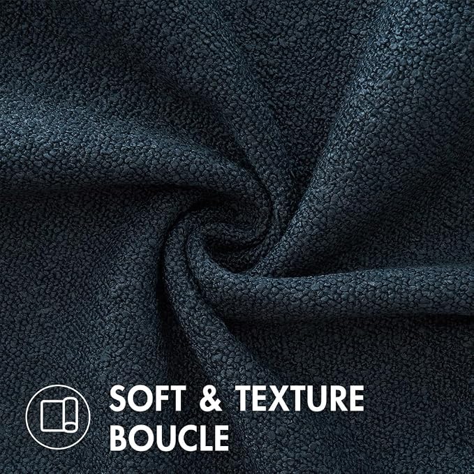MIULEE 18x18 Decorative Lumbar Boucle Couch Pillow Covers Navy Blue | Set of 2 Textured Neutral Throw Pillow Covers, Accent Solid Pillowcases, Sofa Living Room Home Decor