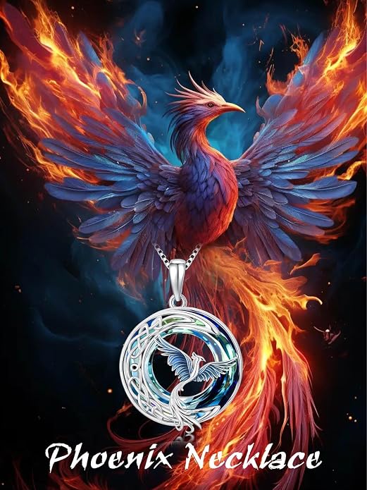 TOUPOP Phoenix Necklace 925 Sterling Silver Crystal Pendant Phoenix Rising Jewelry Women Birthday Mothers Day Gifts for Women