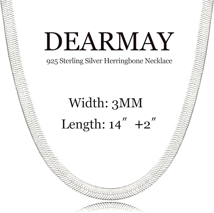 DEARMAY 14K Gold Plated Herringbone Necklaces for Women, Dainty Gold Snake Choker Chain Non Tarnish Trendy Simple Thin & Chunky Options Neckalce 1.5/3/5/6/8mm Chain Jewelry for Gifts