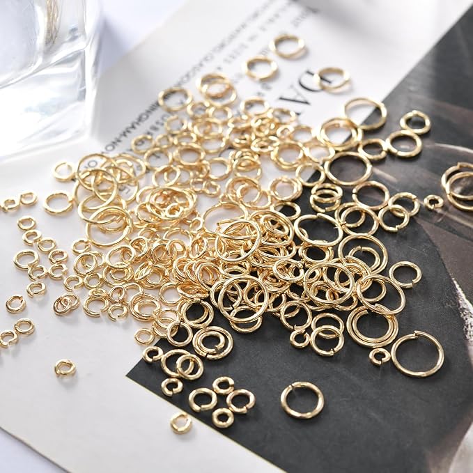 500pcs 14k Gold Filled Jump Rings,Non Tarnish Gold Open Jump Rings for Necklace Bracelet Earrings DIY Jewelry Making Supplies (0.7x8mm, Gold)