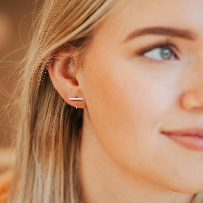 CHIC & ARTSY 925 Sterling Silver Half Hoop Earrings for Women, Small Huggie Hoops Set with Ball Bar Star Moon Cross & Pearl, Lightweight Comfort Fit Everyday & Sleep Earrings