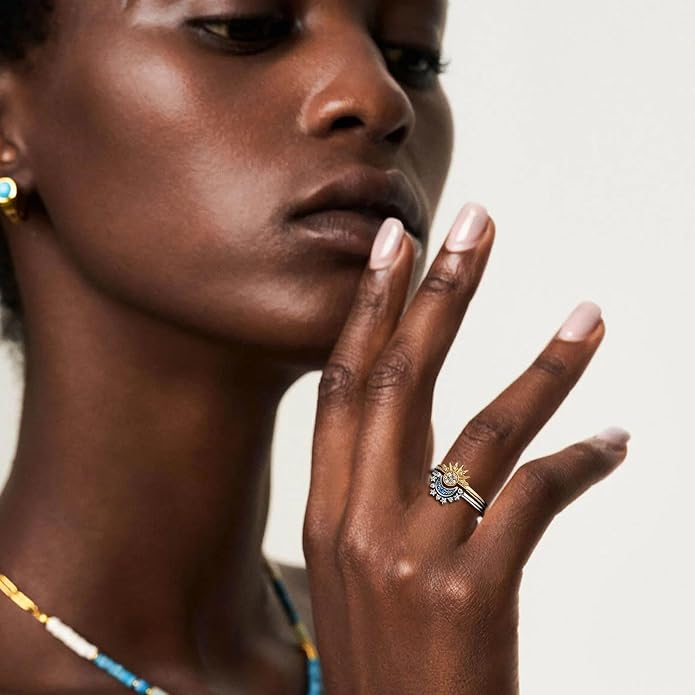 Sunflower Fidget Ring for Women Spinning Rings Adjustable Anxiety Ring for Teens Birthday Gift for Daughter Mom You Are My Sunshine Spinner Rings
