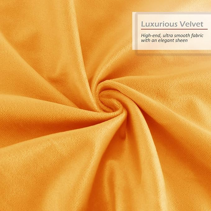 Nestl Throw Euro Pillow Covers, Cozy Velvet Decorative Pillow Covers 26x26 Inches, Soft Solid Couch Pillow Case for Sofa, Bed and Car, Set of 4 - Orange