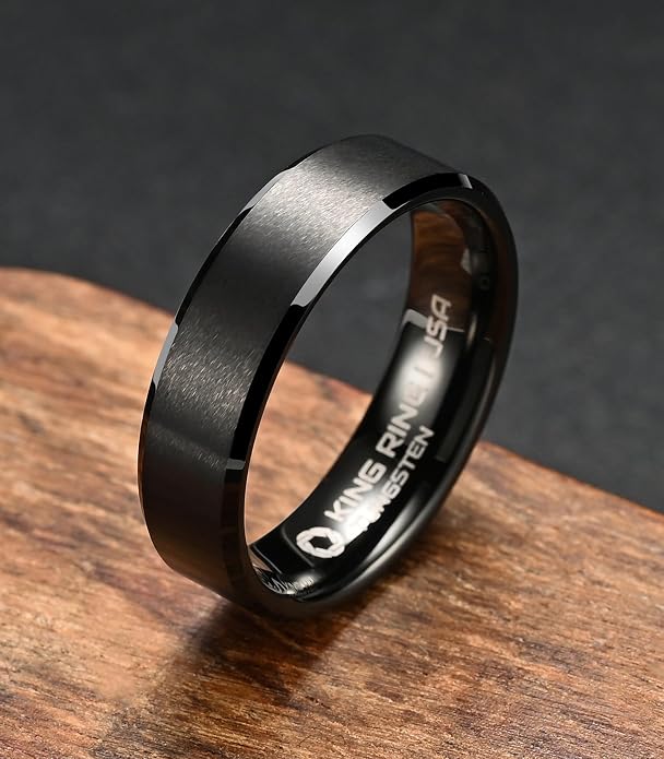 King Ring Tungsten 4/6/8/10mm Rings – Super Polished Matt Finish Tungsten Rings – Designed in USA