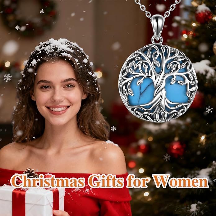 WINNICACA Tree of Life Gifts for Women 925 Sterling Silver Tree of Life Celtic Pendant Necklace Family Irish Jewelry Gifts for Women Wife Girlfriend Anniversary Birthday Gift