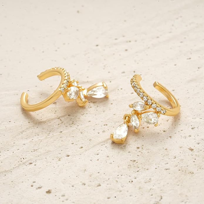 MYEARS Women Ear Cuff Earring Gold Non Pierced Ear Cartilage Clip on Wrap Hoop 14K Gold Filled Tiny Boho Beach Simple Minimalist Delicate Handmade Hypoallergenic Jewelry Gift-Sold as Single/Pair