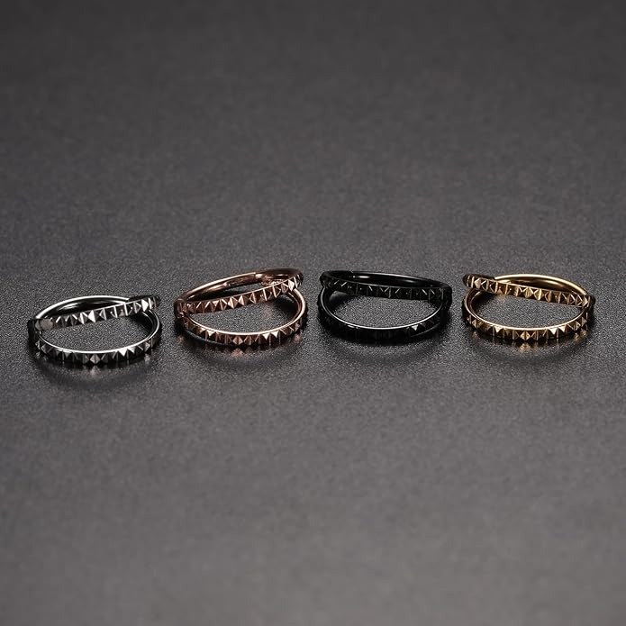 316L Surgical Steel Septum Clicker Ring Nose Ring Hoop Sleeper Hoop Earring Helix Rook Conch Cartilage Daith Tragus Earrings Lobe Nose Piercing Jewelry for Women