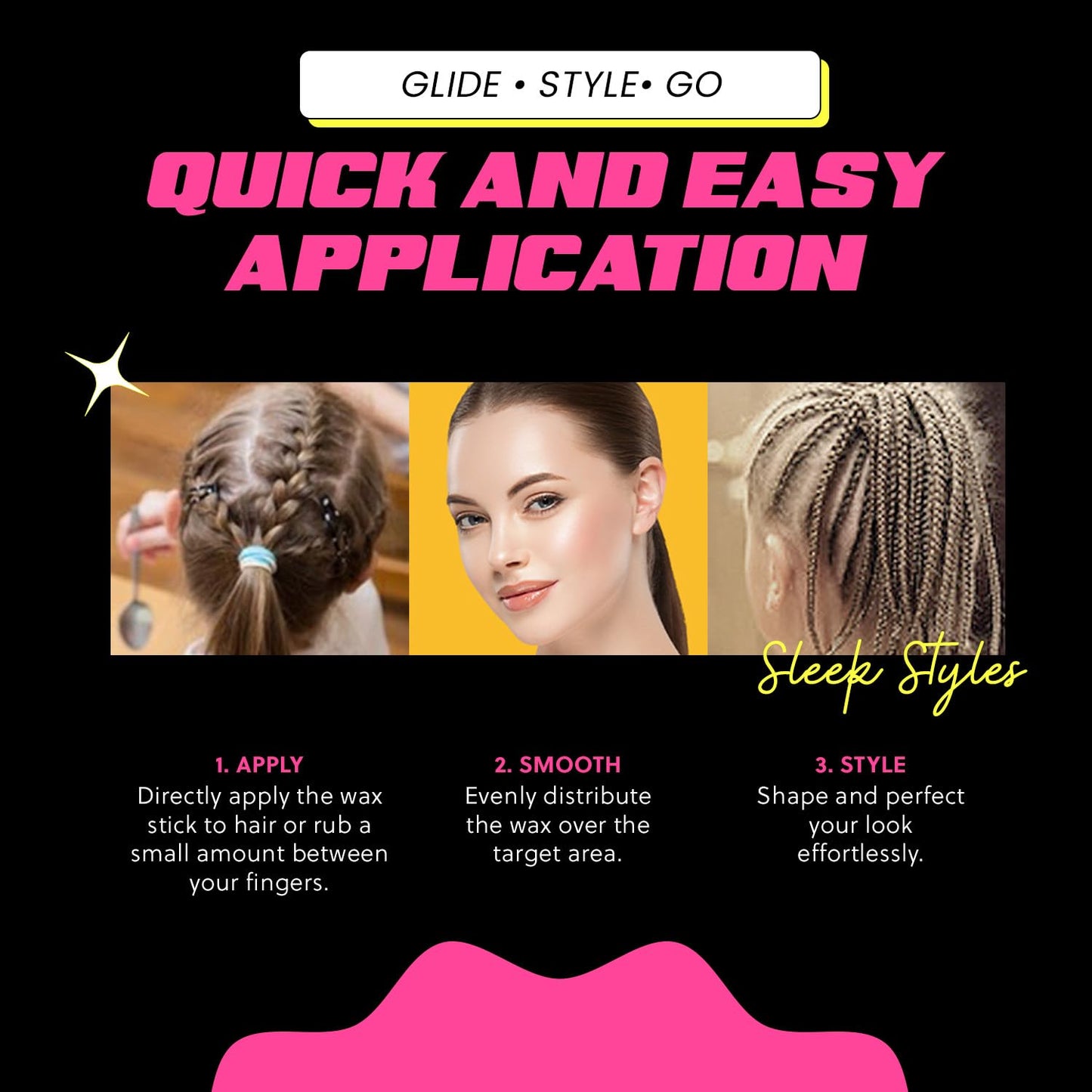 Hair Wax Stick 2.7 fl oz – Strong Hold, Tames Flyaways – Biotin, Vitamin E & Rosemary Formula – Hair Wax Stick for Men & Women, Slick Back Styles, Supports Healthy Hair for All Types