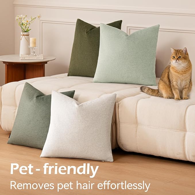 a moment Waterproof Throw Pillow Covers Set of 4,20x20 Inch Outdoor Stain Resistant Pet Friendly Pillowcases Cushion Covers for Patio Sofa and Living Room,Forest Oasis