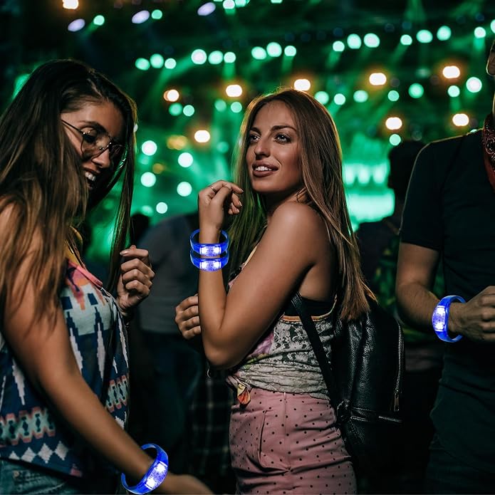 50 PCS Voice Activated Sound Control LED Flashing Bracelet colourful LED Glow Flashing Wristband Toys for Concerts, Sports, Night Events, Game Prizes, Party Favors