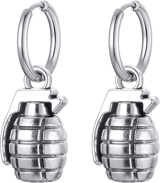 VNOX Unisex Vinatge Stainless Clip On Earrings Non Piercing Feather Charm Dangle Hinged Stud Earrings for Men Women Teen