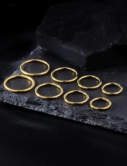 20G 18G 16G 14G 12G 10G 8G 6G Nose Rings Hoops 316l Surgical Steel Clicker Septum Lip Ring Tragus Helix Daith Rook Conch Snug Cartilage Lobe Earrings Hoop Piercing Jewelry For Women Men