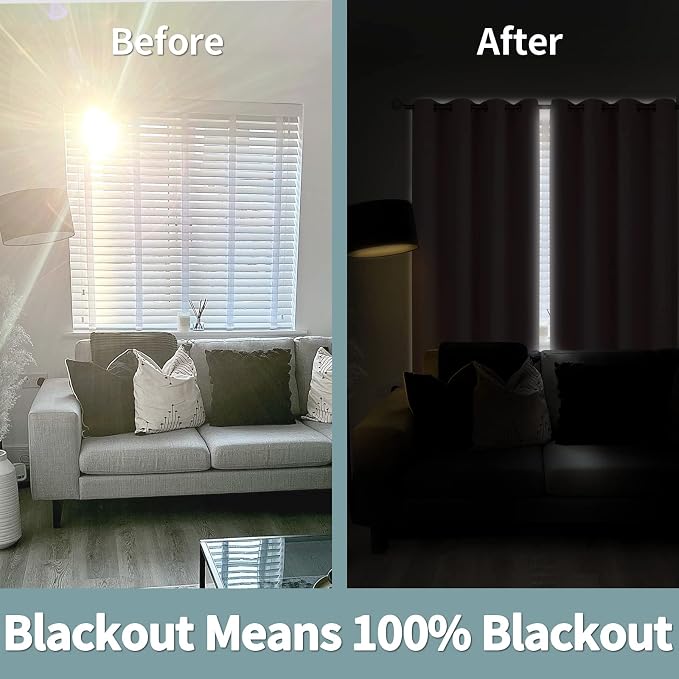 BGment Baby Pink 100% Blackout Curtains for Girls Bedroom 54 Inch Length, Thermal Insulated Full Light Blocking Grommet Noise Cancelling Small Window Curtains for Nursery 2 Panels Each 52 Inch Wide
