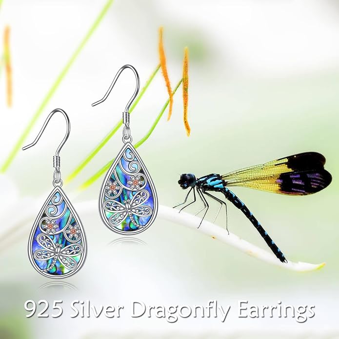 POPLYKE 925 Sterling Silver Tree of Life Dangle Earrings for Women Fashion Abalone Shell Jewelry Gifts for Mom Sister Friend Birthday