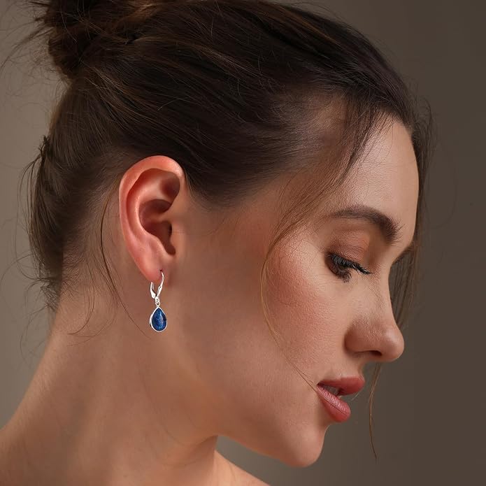 LeCalla 925 Sterling Silver Leverback Drop Earrings Lightweight Bohemia Teardrop Drop Dangle Earring for Women