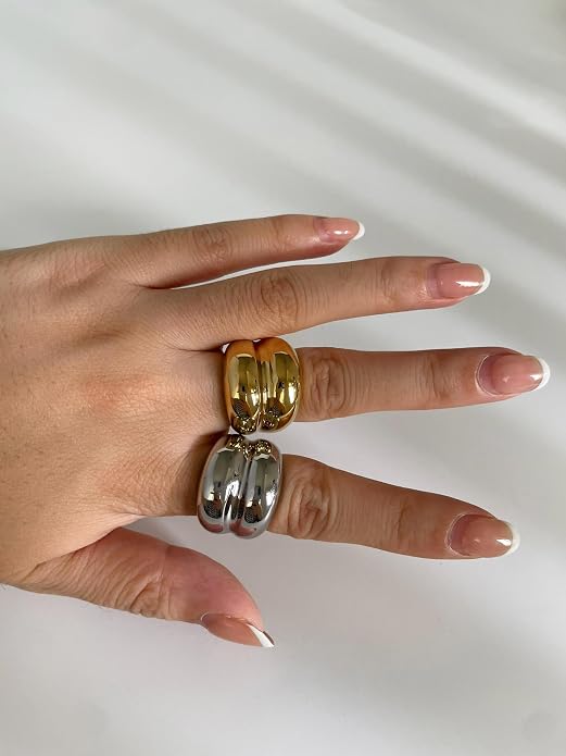 Pierced Owl 316L Stainless Steel Double Dome Ring