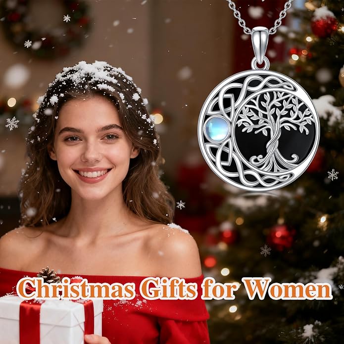 WINNICACA Tree of Life Gifts for Women 925 Sterling Silver Tree of Life Celtic Pendant Necklace Family Irish Jewelry Gifts for Women Wife Girlfriend Anniversary Birthday Gift