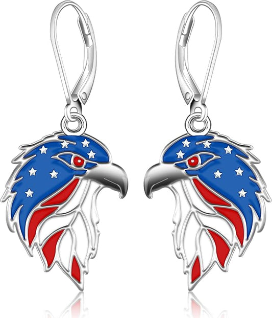 Black Cat/4th of July/Bat/Spider/Pumpkin/Wolf/Bunny/Sun and Moon/Turtle/Raven 925 Sterling Silver Leverback Dangle Earrings Moon Gothic Christmas Earrings Jewelry Gift for Women