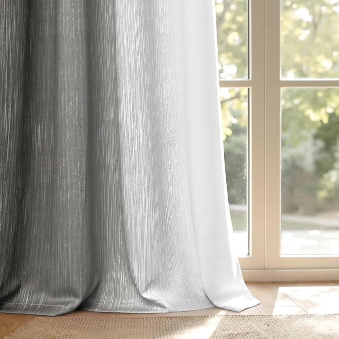 MIULEE Grey and Greyish White White Ombre Blackout Curtains, Full Room Darkening Thermal Insulated 72 Inches Long Drapes for Bedroom/Living Room Grommet Window Treatments Modern 52Wx72L, Set of 2
