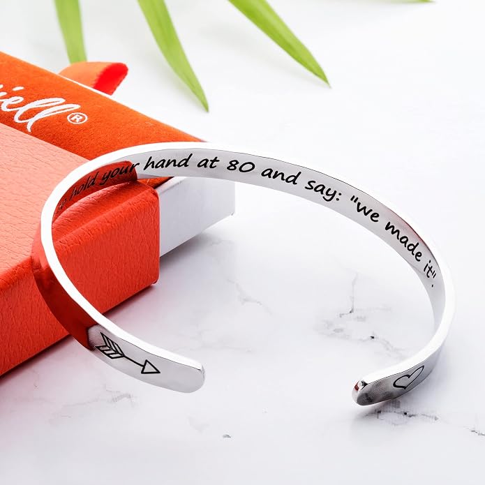 Carviell Bracelet - Gifts for Women – Inspirational, Friendship, Love, Mom, Daughter, Sister, Christian, Graduation, Memorial & Wedding Gifts – 100+ Phrases – Stainless Steel, Gift-Ready
