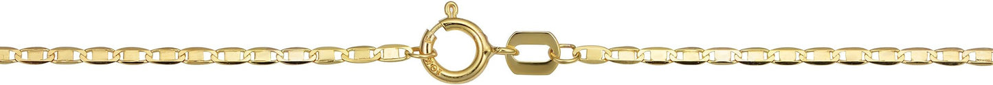 Kooljewelry 10k Yellow Gold Flat Oval Link Anklet (1.25 mm, 10 inch)