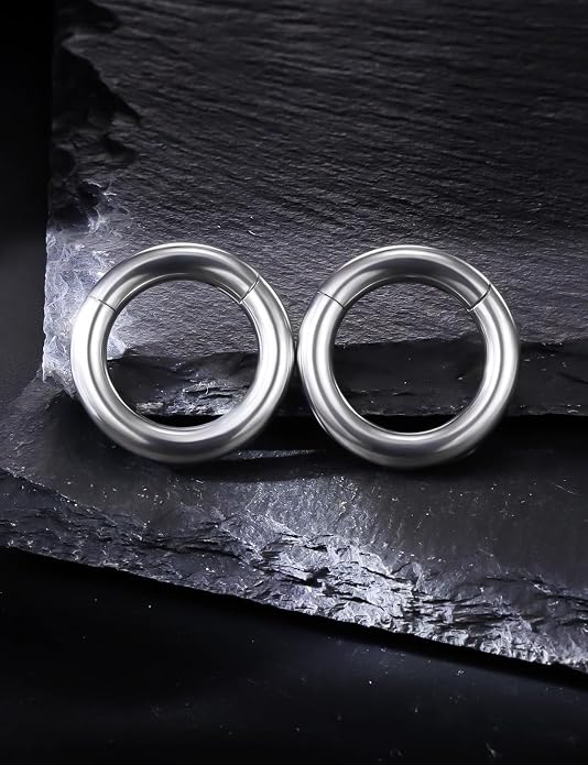 20G 18G 16G 14G 12G 10G 8G 6G 4G 2G Nose Rings Hoops Astm F136 Titanium Clicker Septum Lip Ring Tragus Helix Daith Rook Conch Snug Cartilage Lobe Earrings Hoop Piercing Jewelry For Women Men