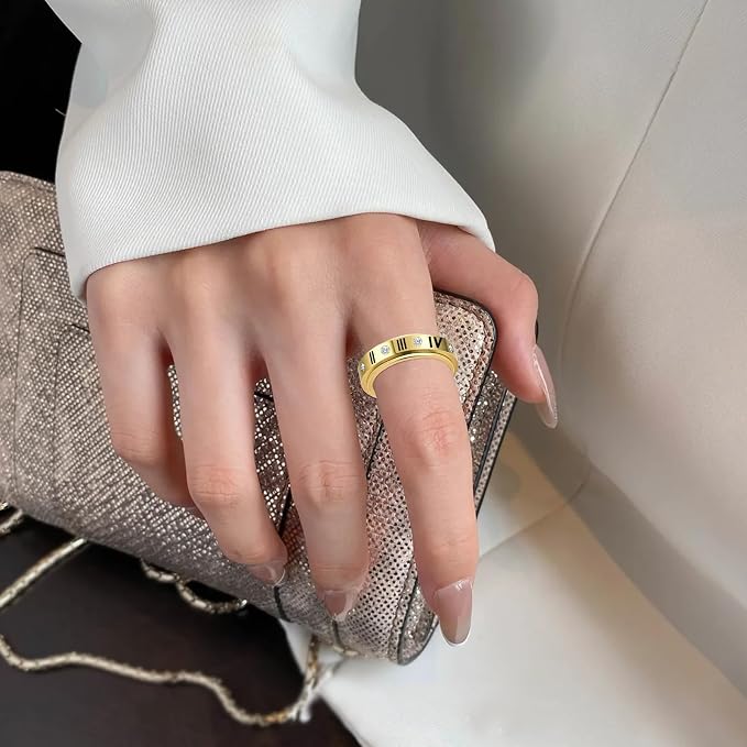 Fidget Ring Spinner Ring for Anxiety Women Men Daughter Real S925 Sterling Silver Fidget Ring