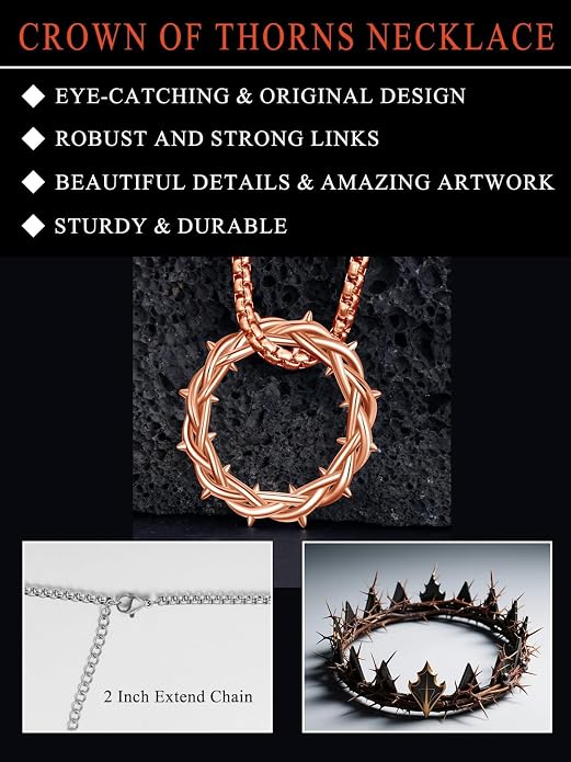 Seiyang Crown of Thorns Necklace 925 Sterling Silver Crown Pendant Amulet Jewelry Gifts (with Gift Box)