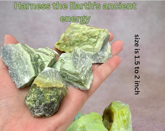 Large 1.25-2.0” Natural Serpentine Raw Crystals Stones for Meditation, Chakra, Reiki, Crystal Grid, Energy Work, Wire Wrapping, Tumbling & Spiritual Home Decor