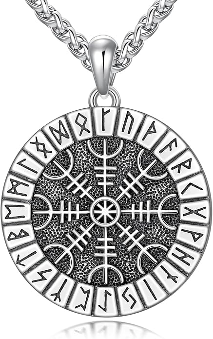 Viking Necklace for Men 925 Sterling Silver Norse Viking Pendant Norse Jewelry for Dad Husband, w/Stainless Steel Chain 22"+2"