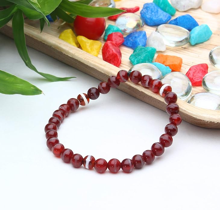 Arihant Gems And Jewels Reiki/Yoga Healing Crystal Stretchable Bracelet,100% Natural And Certified, Astrological Gemstone, Unisex Both For Men & Women - (8 Mm)