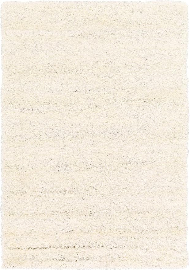 Unique Loom Solid Shag Collection Area Rug (4' 1" x 6' 1" Rectangle, Snow White)