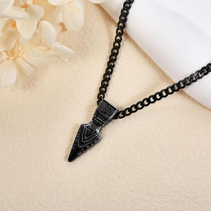 URONE Men Viking Pendant Necklace Sterling Silver Norse Viking Jewelry